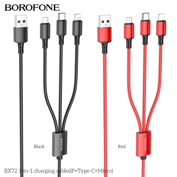 One-to-three charging line (iP+Type-C+Micro)