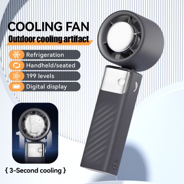 Hand-held ice compress folding small fan - Image 3