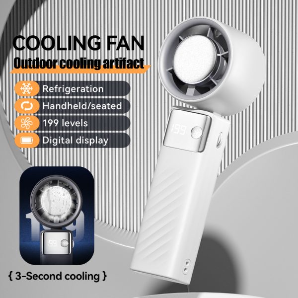 Hand-held ice compress folding small fan - Image 2